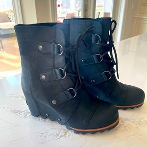 Sorel Joan of Arc wedge waterproof black boots